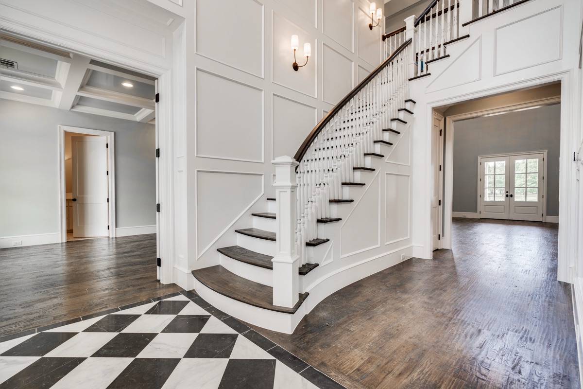 Entry of a custom home at 220 Kate Court